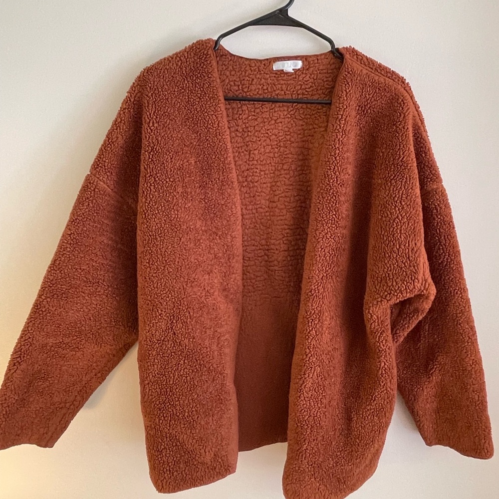 Cozy Brown Open-Front Sweater